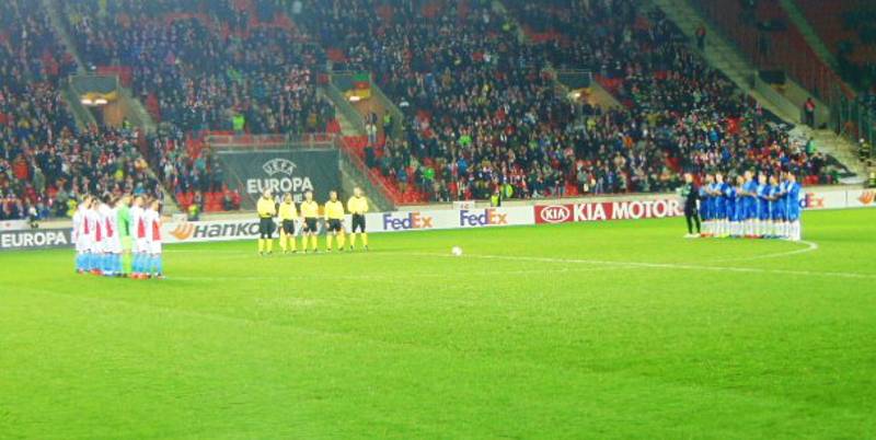 Fanoušci Slávie Praha vyrazili do Edenu na Evropskou ligu.
