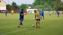 Fotbalisté Katovic v závěru loňské sezony podlehli Přešticím 1:2 (na snímku), nyní se oba celky utkají v MOL cupu.