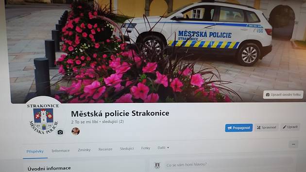 Městská policie Strakonice pustila své vlastní facebookové stránky.