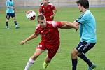 7. kolo FORTUNA divize A: SK Petřín Plzeň (červení) - SK Otava Katovice (modří) 7:0.