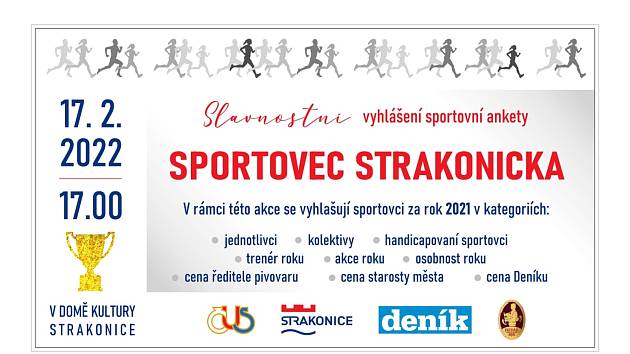 Jména nejůspěšnějších sportovců Strakonicka za rok 2021 se dozvíme 17. února.