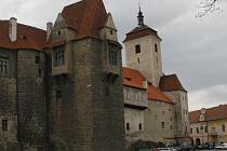 Část strakonického hradu s kostelem sv. Prokopa.