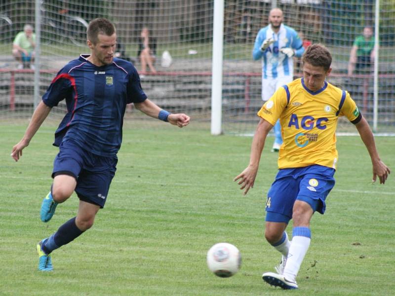 FK Neratovice/Byškovice (v modrém) - FK Teplice, 2. kolo Poháru České pošty, 12. srpna 2014