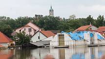 Povodně v Hoříně v roce 2013.