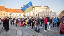 Na Mělníku uspořádali lidé demonstraci na podporu Ukrajině.