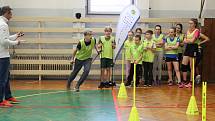 Trénink s olympionikem na mělnické Základní škole Jindřicha Matiegky v Pražské ulici.