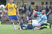 FK Neratovice/Byškovice (v modrém) - FK Teplice, 2. kolo Poháru České pošty, 12. srpna 2014