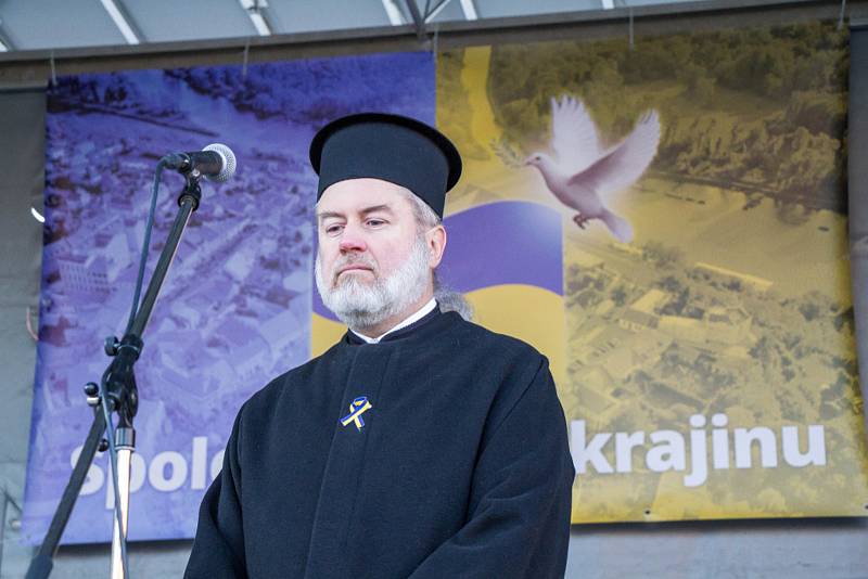 Na Mělníku uspořádali lidé demonstraci na podporu Ukrajině.