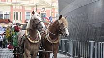 Historický střed Mělníka opět po roce zaplnily pouťové atrakce, stánky s burčákem, rukodělnými výrobky i staročeskými specialitami.