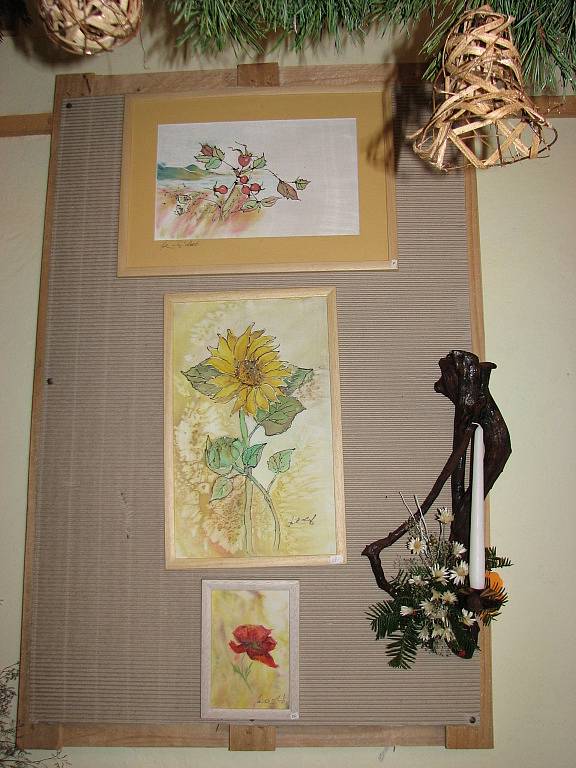 Vánoční výstava vazačských výrobků Venuše Svobodové ze Mšena