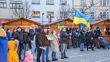 Na Mělníku uspořádali lidé demonstraci na podporu Ukrajině.