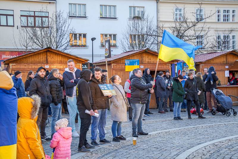 Na Mělníku uspořádali lidé demonstraci na podporu Ukrajině.