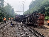 U Kralup nad Vltavou vykolejil nákladní vlak.