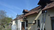 Požár řadového rodinného domu v obci Zelčín