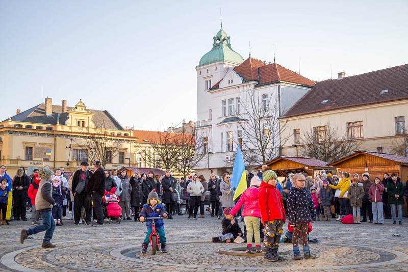 Na Mělníku uspořádali lidé demonstraci na podporu Ukrajině.