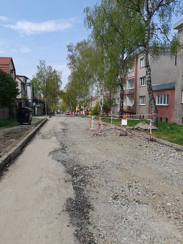 Smetanova ulice v Mělníku v době rekonstrukce.