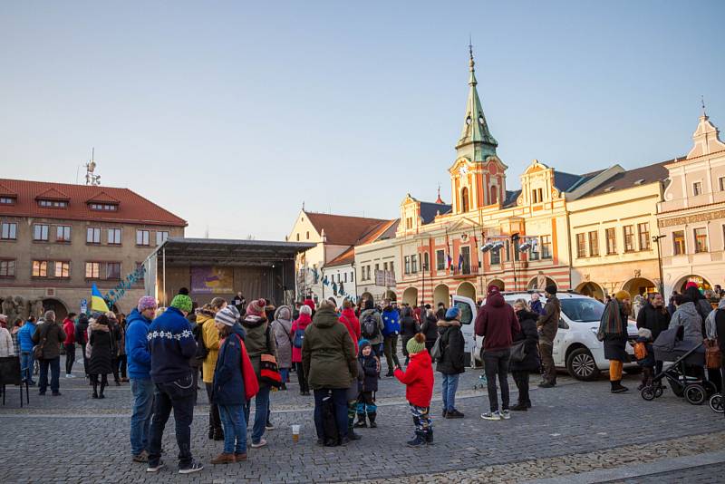 Na Mělníku uspořádali lidé demonstraci na podporu Ukrajině.