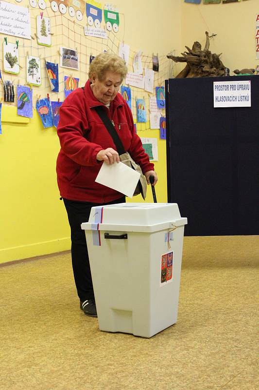 Do dvou volebních místností na mělnické základní škole Jungmannovy Sady se hrnuli voliči už patnáct minut před otevřením volebních místností. Za prvních pět minut tu odvolily zhruba tři desítky voličů.