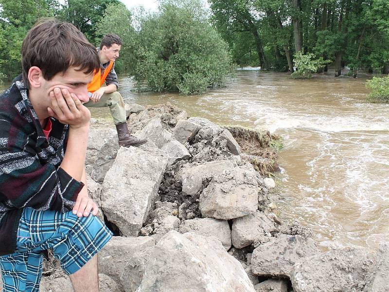 Povodně v Hoříně v roce 2013.