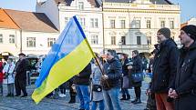 Na Mělníku uspořádali lidé demonstraci na podporu Ukrajině.