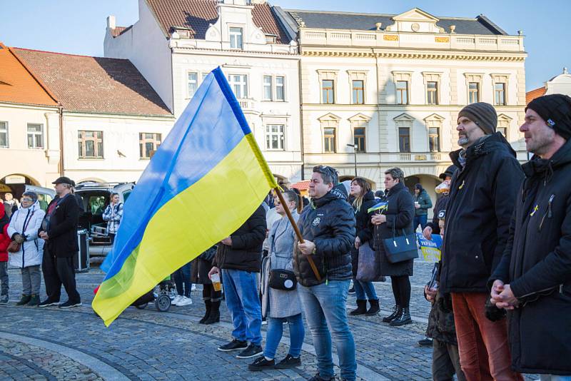 Na Mělníku uspořádali lidé demonstraci na podporu Ukrajině.