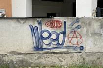 Graffiti ve Všetatech na Mělnicku.