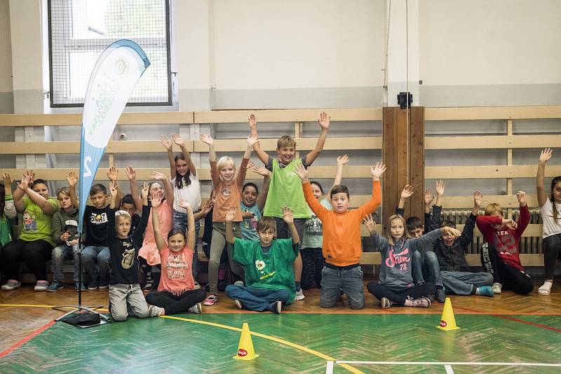 Žáci ze Základní školy J. Matiegky Mělník absolvovali v rámci Sazka olympijského víceboje trénink s olympionikem Jiřím Ježkem.
