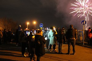 Novoroční ohňostroj v Kralupech nad Vltavou.