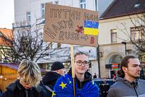 Na Mělníku uspořádali lidé demonstraci na podporu Ukrajině.