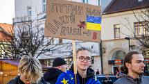 Na Mělníku uspořádali lidé demonstraci na podporu Ukrajině.