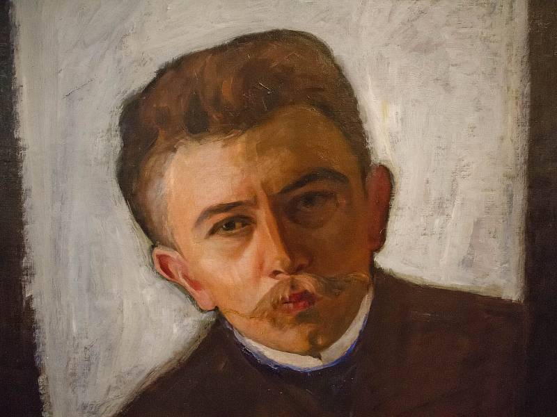 Z vernisáže výstavy obrazů malíře Josefa Líra v Regionálním muzeu Mělník.