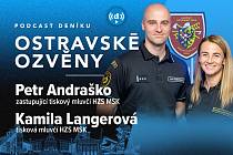 Hosté podcastu Ostravské Ozvěny - Petr Andraško zastupující tiskový mluvčí HZS MSK a Kamila Langerová tisková mluvčí HZS MSK, 13. října 2025, Ostrava.