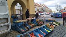 Na náměstí Míru v Mělníku se poslední březnovou sobotu konaly druhé trhy letošní sezony.