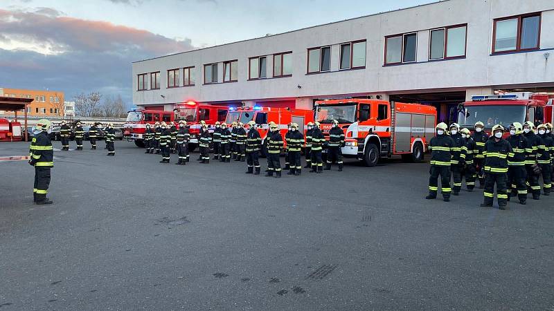 Z rozloučení s Jiřím Verbířem, velitelem čety na stanici HZS v Mělníku.