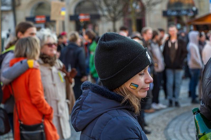 Na Mělníku uspořádali lidé demonstraci na podporu Ukrajině.