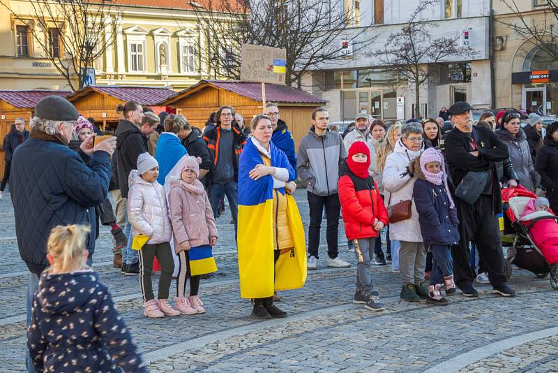 Na Mělníku uspořádali lidé demonstraci na podporu Ukrajině.