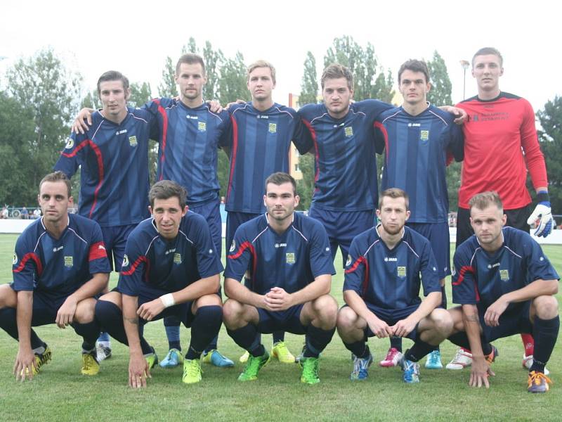 FK Neratovice/Byškovice (v modrém) - FK Teplice, 2. kolo Poháru České pošty, 12. srpna 2014
