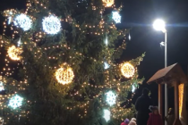 Rozsvícení vánočního stromu v Kralupech 28. listopadu 2020.