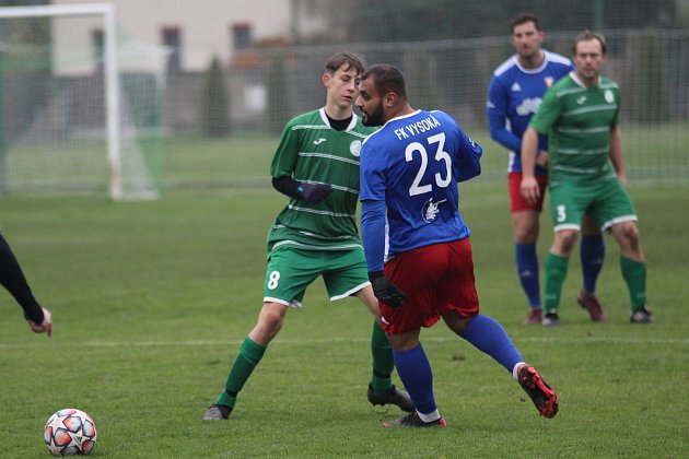 Okresní přebor, 12. kolo: Sokol Tišice - FK Vysoká (7:1), hráno 6. listopadu 2022.