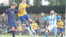 FK Neratovice/Byškovice (v modrém) - FK Teplice, 2. kolo Poháru České pošty, 12. srpna 2014