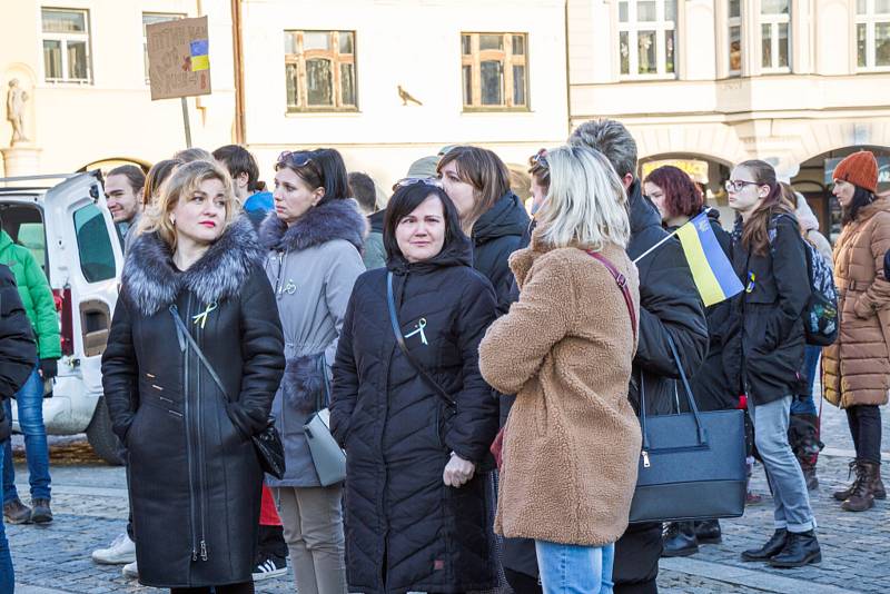 Na Mělníku uspořádali lidé demonstraci na podporu Ukrajině.