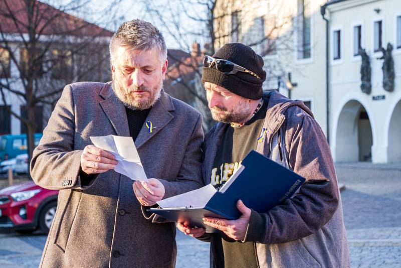 Na Mělníku uspořádali lidé demonstraci na podporu Ukrajině.