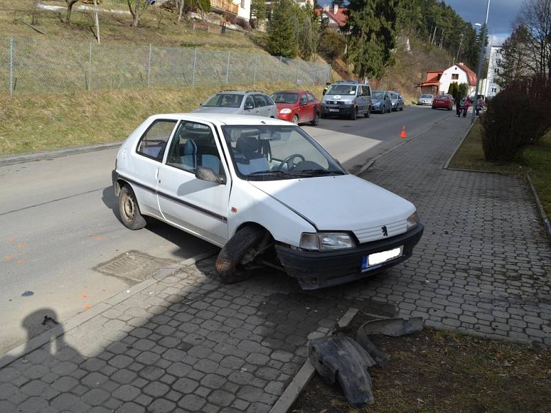 Dopravní nehoda ve Vsetíně.