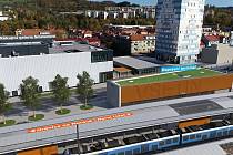 Vizualizace proměny vlakového nádraží ve Vsetíně a přilehlého centra města.