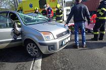 Dopravní nehoda dvou osobních vozidel u obce Ústí na Vsetínsku