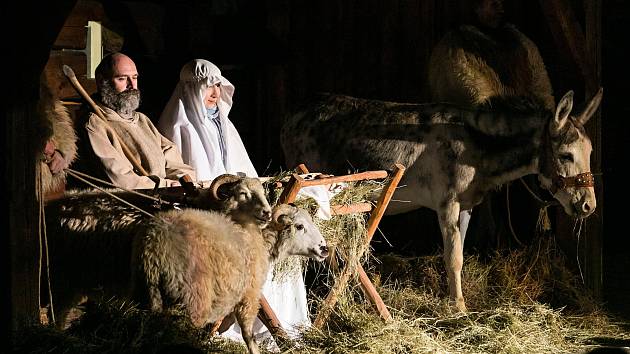 Živý betlém - lidová hra o narození Ježíše podle Evangelia sv. Matouše ve Valašském muzeu v přírodě v Rožnově pod Radhoštěm.
