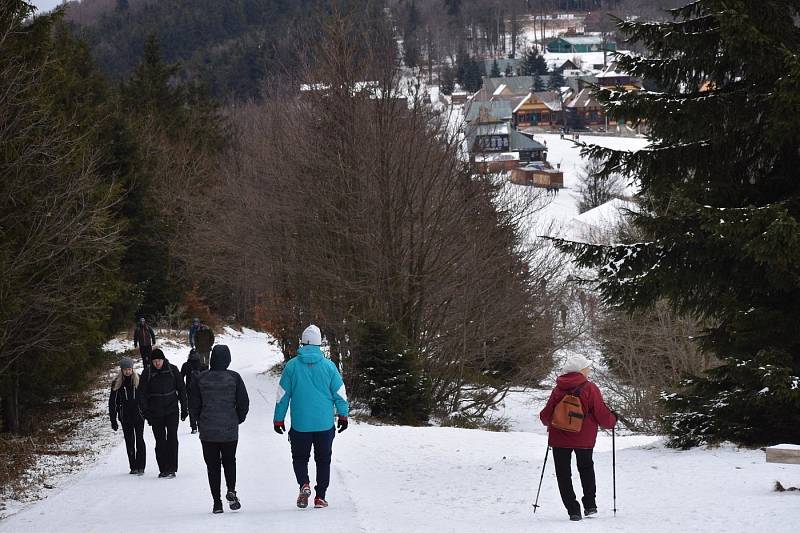 Pustevny v sobotu 8. ledna 2022