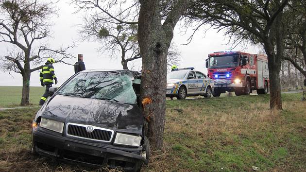 Sobotní nehoda u Kelče na Vsetínsku 11. 1. 2020