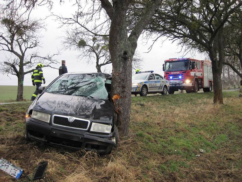 Sobotní nehoda u Kelče na Vsetínsku 11. 1. 2020