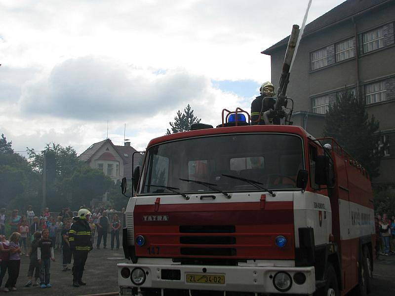 Požární cvičení na Základní škole Šafaříkova, Valašské Meziříčí